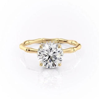 1.60 CT Round Shaped Moissanite Hidden Halo Engagement Ring