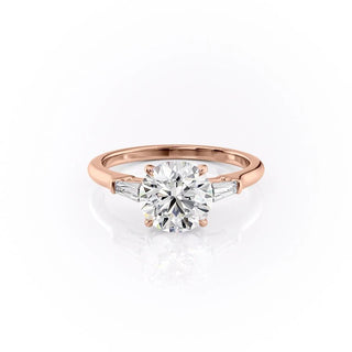 Bague de fiançailles à trois pierres en moissanite de forme ronde de 1,60 ct