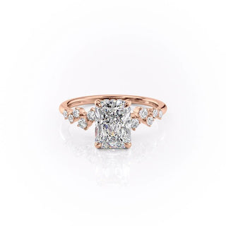 Bague de fiançailles solitaire en moissanite de forme radiante de 2,0 ct