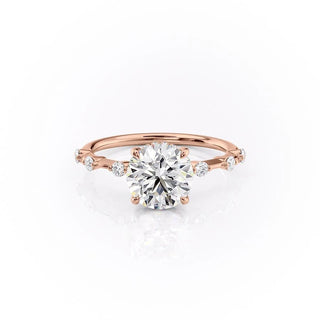 Bague de fiançailles solitaire en moissanite de forme ronde de 1,60 ct