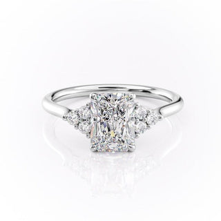 2.0 CT Radiant Shaped Moissanite Cluster Engagement Ring