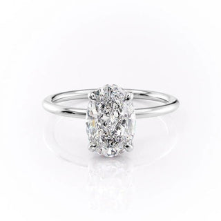 2.10 CT Oval Cut Solitaire Moissanite Engagement Ring