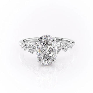 2.10 CT Oval Shaped Moissanite Solitaire Engagement Ring