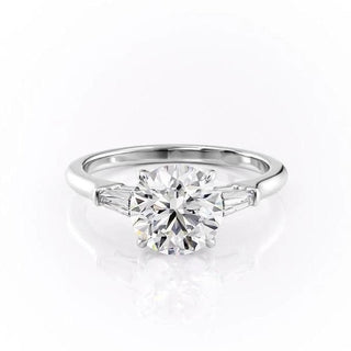 Bague de fiançailles à trois pierres en moissanite de forme ronde de 1,60 ct