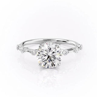 Bague de fiançailles solitaire en moissanite de forme ronde de 1,60 ct