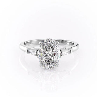 Bague de fiançailles à trois pierres en moissanite taille ovale de 2,72 ct