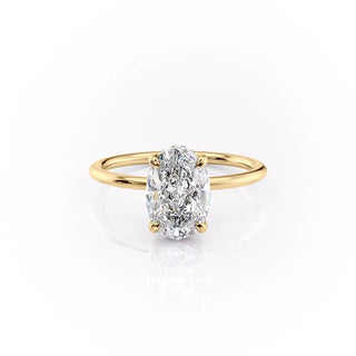 2.10 CT Oval Cut Solitaire Moissanite Engagement Ring