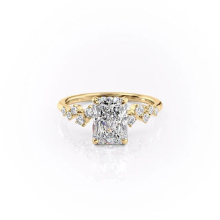 Bague de fiançailles solitaire en moissanite de forme radiante de 2,0 ct