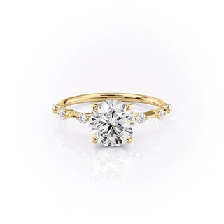 Bague de fiançailles solitaire en moissanite de forme ronde de 1,60 ct