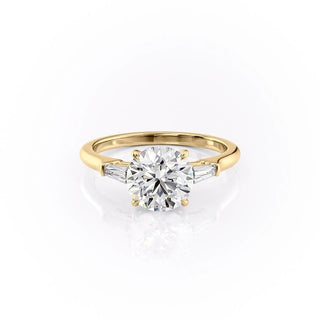 Bague de fiançailles à trois pierres en moissanite de forme ronde de 1,60 ct