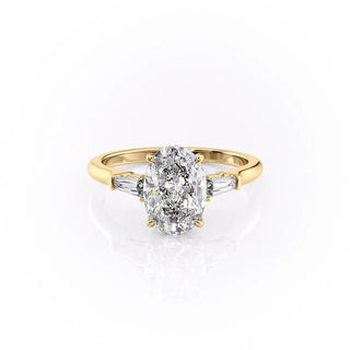 Bague de fiançailles à trois pierres en moissanite taille ovale de 2,72 ct