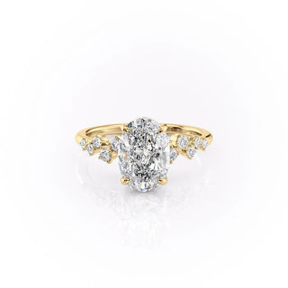 2.10 CT Oval Shaped Moissanite Solitaire Engagement Ring