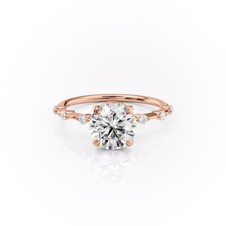 Bague de fiançailles solitaire en moissanite de forme ronde de 1,60 ct