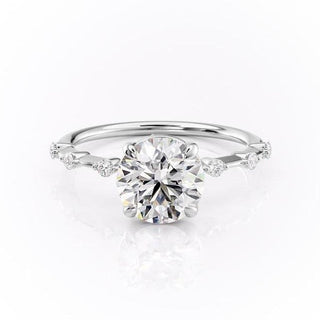 Bague de fiançailles solitaire en moissanite de forme ronde de 1,60 ct