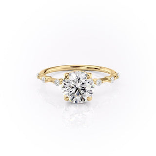 Bague de fiançailles solitaire en moissanite de forme ronde de 1,60 ct