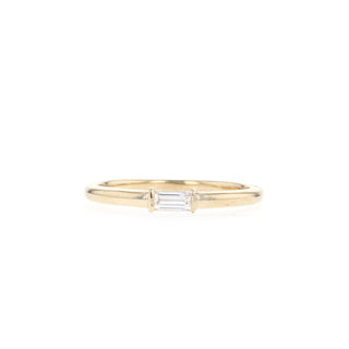 Alliance de mariage en moissanite à pierre unique taille baguette de 0,11 TCW