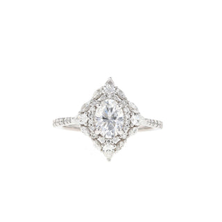 1.20CT Oval Double Halo Moissanite Diamond Engagement Ring - ELITE CARAT