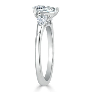 1.0 CT Pear Shaped Moissanite Three Stones Engagement Ring