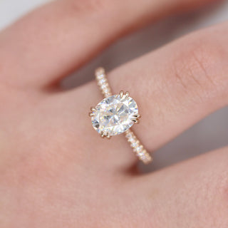 Bague de fiançailles solitaire en moissanite de forme ovale de 1,91 ct