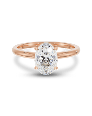 Bague de fiançailles solitaire en diamant ovale CVD de 1,5 à 3,5 ct