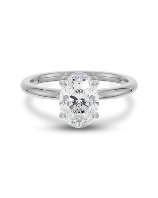 1.5 -3.5 CT Oval CVD Diamond Solitaire Engagement Ring