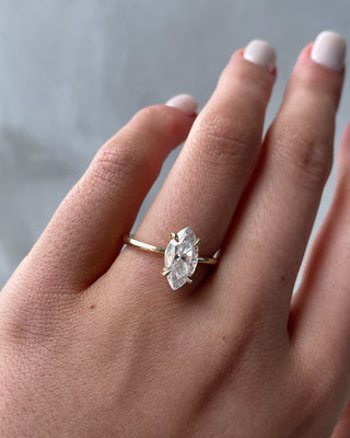 Bague de fiançailles avec diamant solitaire taille marquise de 1,50 à 3,50 ct cultivé en laboratoire