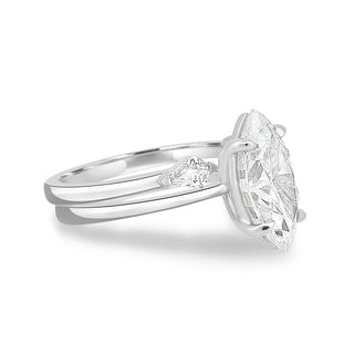 Bague de fiançailles avec diamant solitaire taille marquise de 1,50 ct F/VS1 cultivé en laboratoire