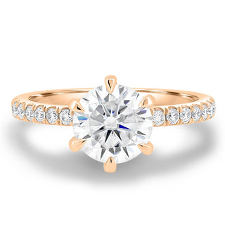 Bague de fiançailles avec diamants cultivés en laboratoire D/VS1 à taille ronde et serti pavé de 1,80 ct