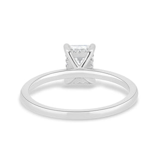 Bague de fiançailles avec diamant de laboratoire E/VS2 avec halo caché en émeraude de 1,86 ct