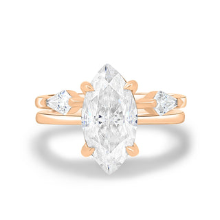 Bague de fiançailles avec diamant solitaire taille marquise de 1,50 ct F/VS1 cultivé en laboratoire