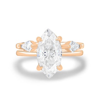 Bague de fiançailles avec diamant solitaire taille marquise de 1,50 à 3,50 ct cultivé en laboratoire