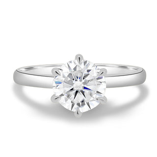 Bague de fiançailles avec diamant solitaire rond de 1,83 à 3,50 ct cultivé en laboratoire