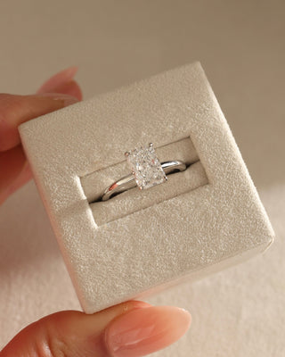 Anillo de compromiso con diamante solitario de moissanita de talla radiante de 1,50 ct a 2,50 ct