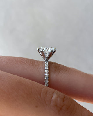 1.80-3.50  CT Round Cut Pave Setting Lab Grown Diamond Engagement Ring