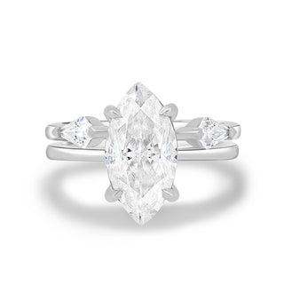 Bague de fiançailles avec diamant solitaire taille marquise de 1,50 ct F/VS1 cultivé en laboratoire