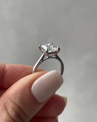 1.50-3.50 CT Princess Hidden Halo Lab Grown Diamond Engagement Ring