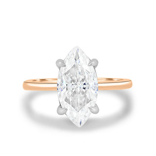 Bague de fiançailles avec diamant solitaire taille marquise de 1,50 ct F/VS1 cultivé en laboratoire