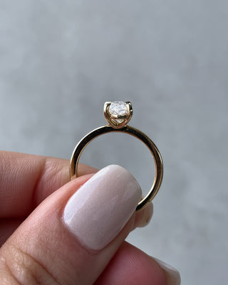 Anillo de compromiso con diamante cultivado en laboratorio de talla marquesa de 1,50 a 3,50 quilates