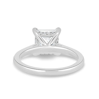 Bague de fiançailles avec diamants de laboratoire Halo caché Princess de 1,50 à 3,50 ct