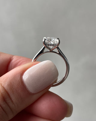 1.50-3.50 CT Princess Hidden Halo Lab Grown Diamond Engagement Ring