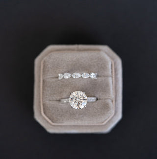 1.11ct Pear Cut Moissanite Diamond Full Eternity Engagement Ring