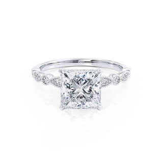 Bague de fiançailles solitaire en moissanite de forme princesse de 1,50 ct