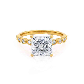 Bague de fiançailles de style solitaire en moissanite de forme princesse de 1,50 ct