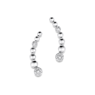 Boucles d'oreilles à chenilles en diamant et moissanite ronde de 0,12 TCW