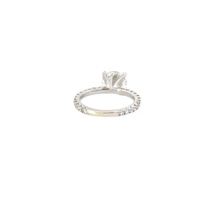 Bague de fiançailles sertie de diamants ronds CVD de 1,03 à 3,03 ct