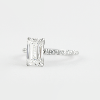 1.60CT Emerald Cut Pave Moissanite Diamond Engagement Ring For Women