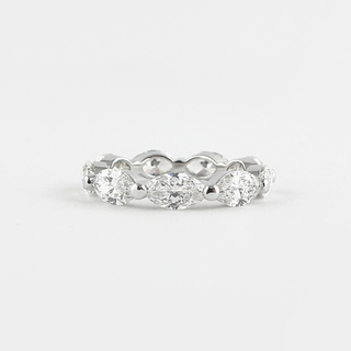 2.1 CT Marquise Bubble Prong Setting Moissanite Wedding Band