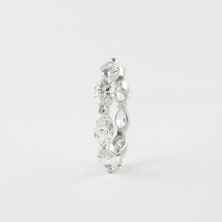 Alliance de mariage à griffes en forme de marquise en moissanite de 2,1 ct