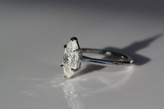 Bague de fiançailles avec solitaire en diamant marquise de 1,0 à 3,0 ct