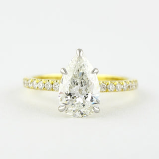 0.94 CT Pear Shaped Moissanite Solitaire Engagement Ring